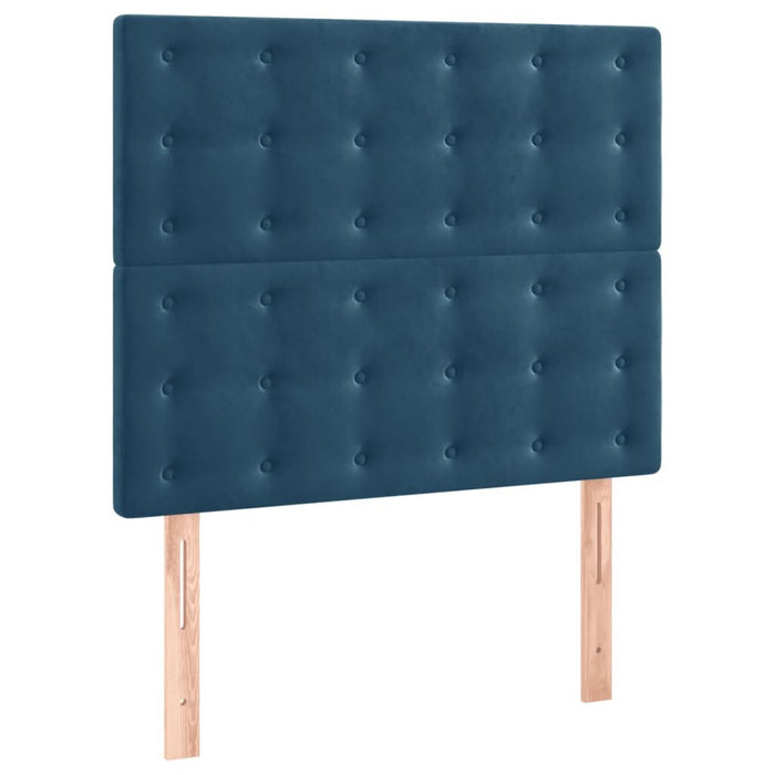 Pat box spring cu saltea, albastru închis, 100x200 cm, catifea - WALTI WALTI