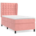 Pat box spring cu saltea, roz, 100x200 cm, catifea - WALTI WALTI