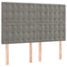 Pat box spring cu saltea, gri deschis, 140x190 cm, catifea - WALTI WALTI
