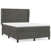 Pat box spring cu saltea, gri închis, 140x190 cm, catifea - WALTI WALTI