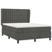 Pat box spring cu saltea, gri închis, 140x190 cm, catifea - WALTI WALTI