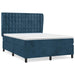 Pat box spring cu saltea, albastru închis, 140x190 cm, catifea - WALTI WALTI