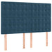 Pat box spring cu saltea, albastru închis, 140x190 cm, catifea - WALTI WALTI