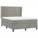 Pat box spring cu saltea, gri deschis, 140x200 cm, catifea - WALTI WALTI