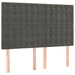 Pat box spring cu saltea, gri închis, 140x200 cm, catifea - WALTI WALTI