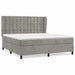 Pat box spring cu saltea, gri deschis, 160x200 cm, catifea - WALTI WALTI