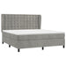 Pat box spring cu saltea, gri deschis, 160x200 cm, catifea - WALTI WALTI