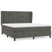 Pat box spring cu saltea, gri închis, 160x200 cm, catifea - WALTI WALTI