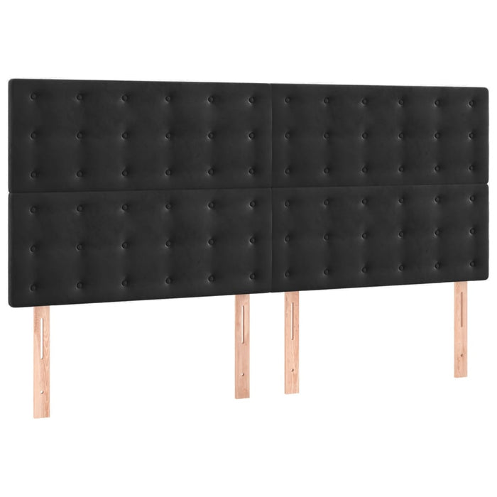Pat box spring cu saltea, negru, 160x200 cm, catifea - WALTI WALTI