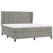 Pat box spring cu saltea, gri deschis, 180x200 cm, catifea - WALTI WALTI