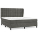 Pat box spring cu saltea, gri închis, 180x200 cm, catifea - WALTI WALTI