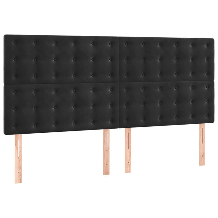 Pat box spring cu saltea, negru, 180x200 cm, catifea - WALTI WALTI