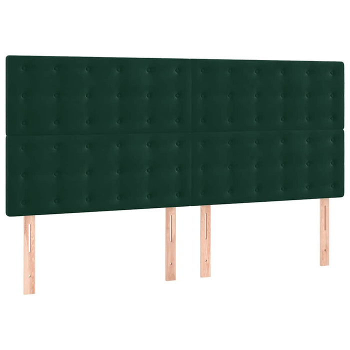 Pat box spring cu saltea, verde închis, 180x200 cm, catifea WALTI