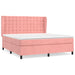 Pat box spring cu saltea, roz, 180x200 cm, catifea - WALTI WALTI