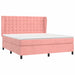 Pat box spring cu saltea, roz, 180x200 cm, catifea - WALTI WALTI