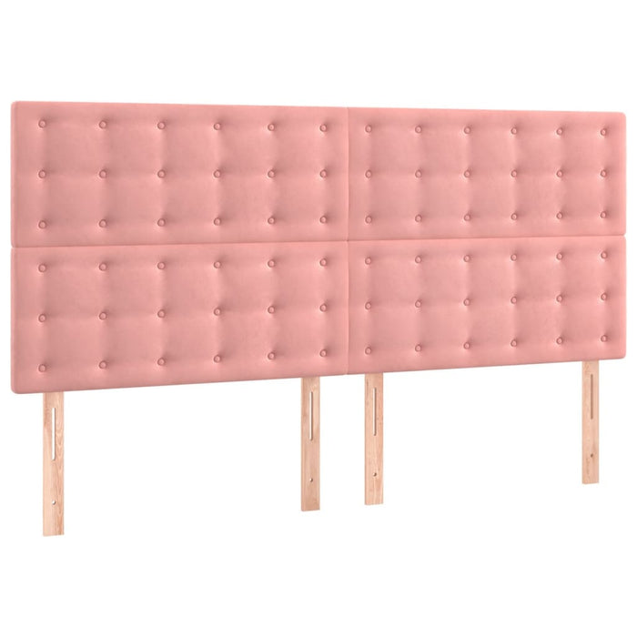 Pat box spring cu saltea, roz, 180x200 cm, catifea - WALTI WALTI