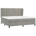 Pat box spring cu saltea, gri deschis, 200x200 cm, catifea - WALTI WALTI
