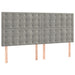 Pat box spring cu saltea, gri deschis, 200x200 cm, catifea - WALTI WALTI