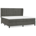 Pat box spring cu saltea, gri închis, 200x200 cm, catifea - WALTI WALTI