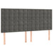 Pat box spring cu saltea, gri închis, 200x200 cm, catifea - WALTI WALTI