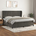Pat box spring cu saltea, gri închis, 200x200 cm, catifea - WALTI WALTI