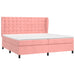Pat box spring cu saltea, roz, 200x200 cm, catifea - WALTI WALTI