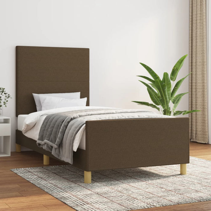Cadru de pat fără saltea, maro închis, 80x200 cm, textil - WALTI WALTI