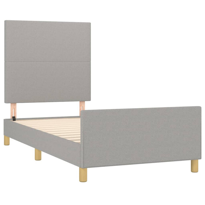 Cadru de pat fără saltea, gri deschis, 100x200 cm, textil - WALTI WALTI