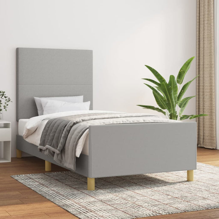Cadru de pat fără saltea, gri deschis, 100x200 cm, textil - WALTI WALTI