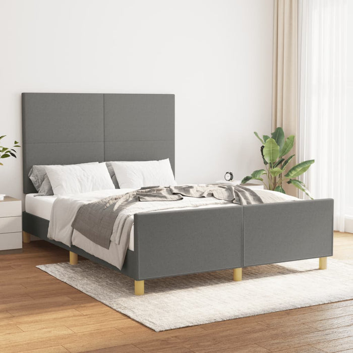 Cadru de pat fără saltea, gri închis, 140x200 cm, textil - WALTI WALTI