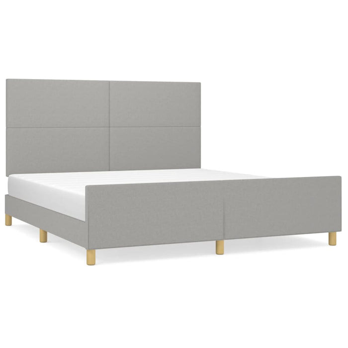 Cadru de pat fără saltea, gri deschis, 160x200 cm, textil - WALTI WALTI
