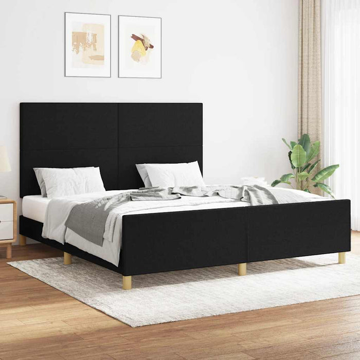 Cadru de pat fără saltea, negru, 160x200 cm, textil - WALTI WALTI