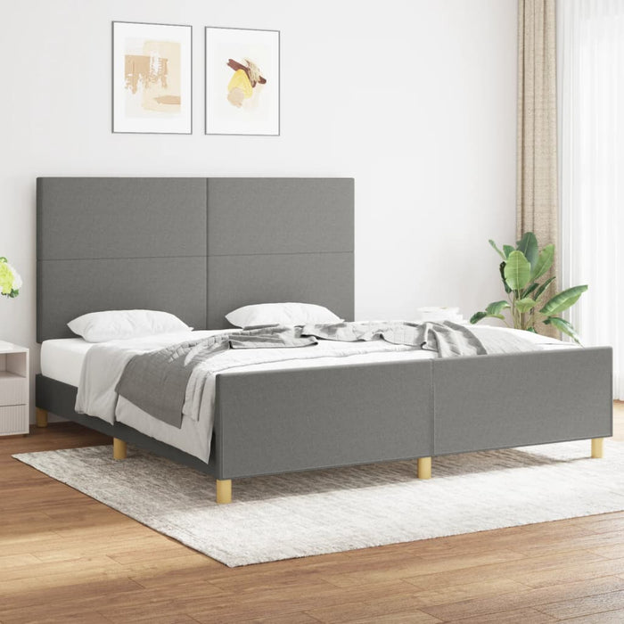 Cadru de pat fără saltea, gri închis, 180x200 cm, textil - WALTI WALTI