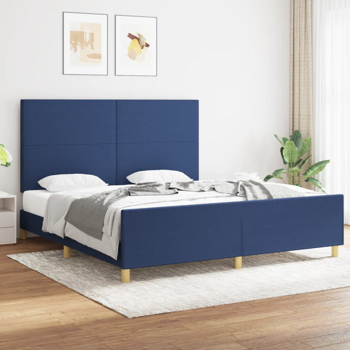 Cadru de pat fără saltea, albastru, 180x200 cm, textil - WALTI WALTI