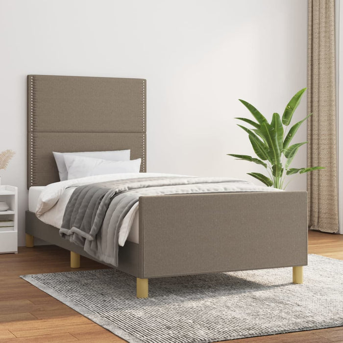 Cadru de pat fără saltea Taupe 90x200 cm țesătură - WALTI WALTI
