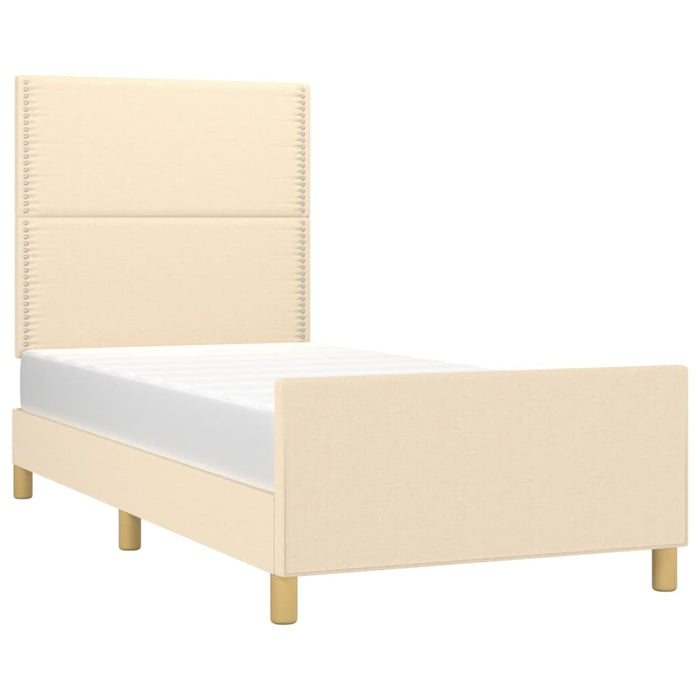 Cadru de pat fără saltea cremă 90x200 cm țesătură WALTI