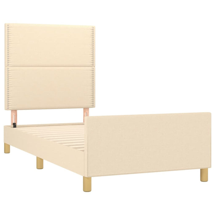 Cadru de pat fără saltea cremă 90x200 cm țesătură WALTI