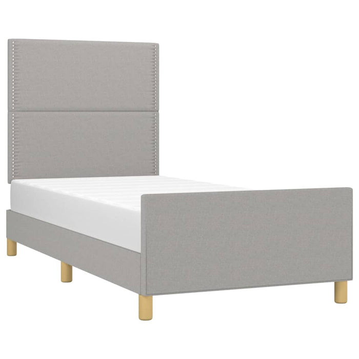 Cadru de pat fără saltea, gri deschis, 100x200 cm, textil - WALTI WALTI