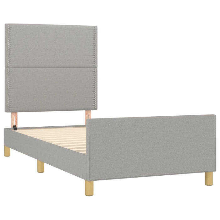 Cadru de pat fără saltea, gri deschis, 100x200 cm, textil - WALTI WALTI
