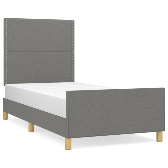Cadru de pat fără saltea, gri închis, 100x200 cm, textil - WALTI WALTI