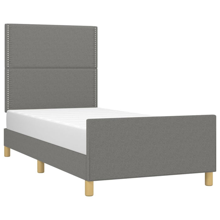 Cadru de pat fără saltea, gri închis, 100x200 cm, textil - WALTI WALTI