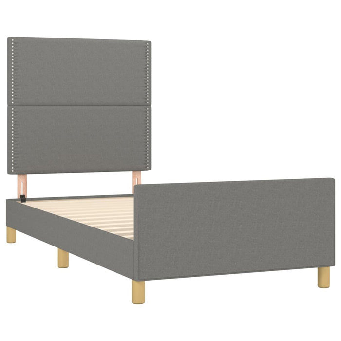 Cadru de pat fără saltea, gri închis, 100x200 cm, textil - WALTI WALTI