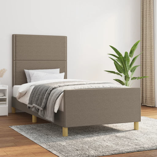Cadru de pat fără saltea, gri taupe, 100x200 cm, textil - WALTI WALTI