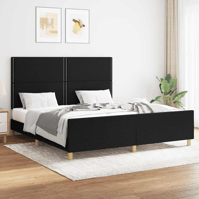 Cadru de pat fără saltea, negru, 160x200 cm, textil - WALTI WALTI