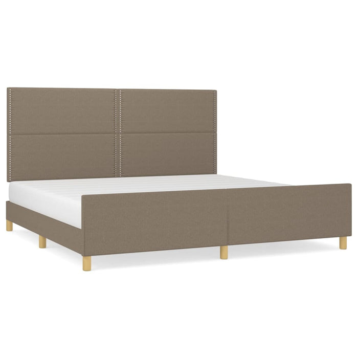 Cadru de pat fără saltea, gri taupe, 200x200 cm, textil - WALTI WALTI