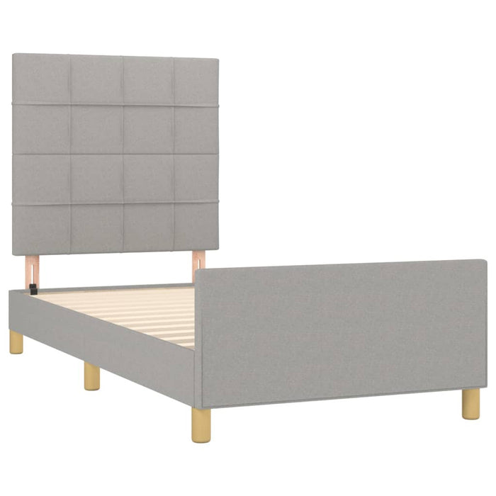 Cadru de pat fără saltea, gri deschis, 100x200 cm, textil - WALTI WALTI