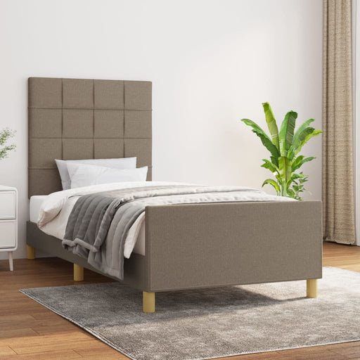 Cadru de pat fără saltea, gri taupe, 100x200 cm, textil - WALTI WALTI