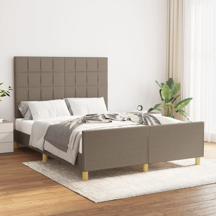 Cadru de pat fără saltea, gri taupe, 140x200 cm, textil WALTI