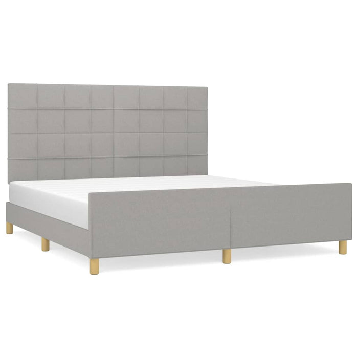 Cadru de pat fără saltea, gri deschis, 160x200 cm, textil - WALTI WALTI