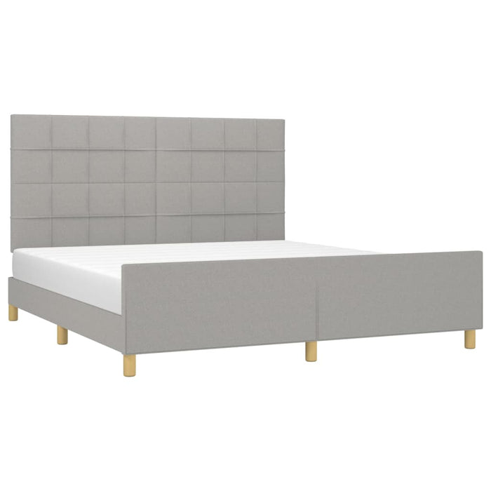 Cadru de pat fără saltea, gri deschis, 160x200 cm, textil - WALTI WALTI